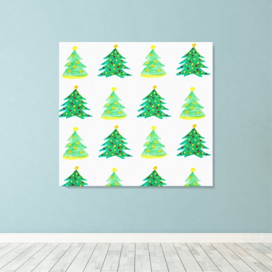 Weihnachtsbaummuster Leinwanddruck (Insitu (Holzboden))