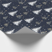 Weihnachtsbaummuster mit Gold und Silberstern Geschenkpapier (Ecke)