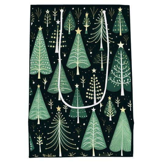 Weihnachtsbaummuster Mittlere Geschenktüte (Rückseite)