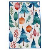 Weihnachtsbaummuster Mittlere Geschenktüte (Rückseite)