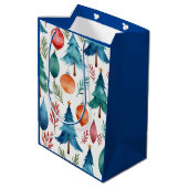 Weihnachtsbaummuster Mittlere Geschenktüte (Rückseite Schrägansicht)