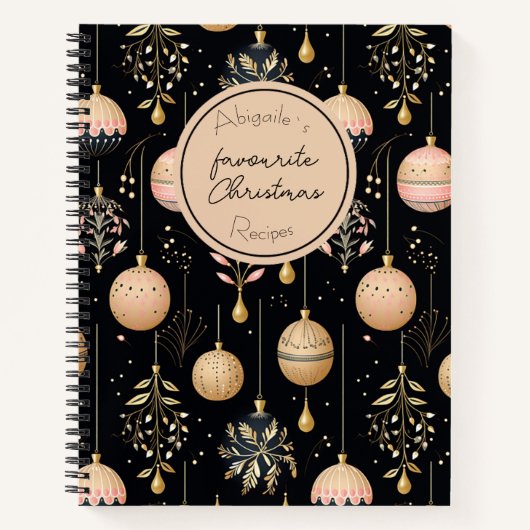 Weihnachtsbaummuster Muster Rezept Notizblock (Vorderseite)