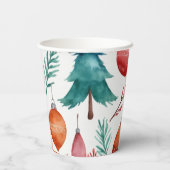 Weihnachtsbaummuster Pappbecher (Rückseite)