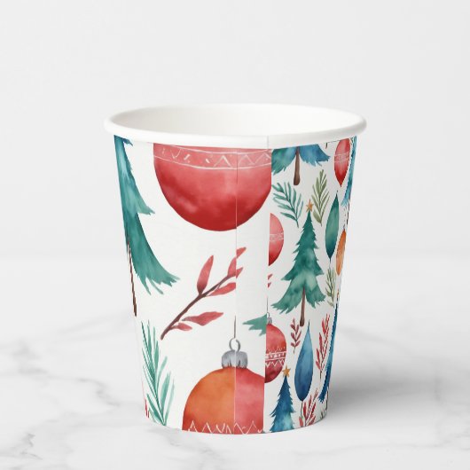 Weihnachtsbaummuster Pappbecher (Rechts)