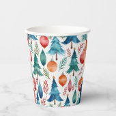 Weihnachtsbaummuster Pappbecher (Vorderseite)