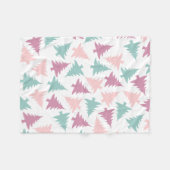 Weihnachtsbaummuster pastellfarben lila grün fleecedecke (Vorderseite (Horizontal))