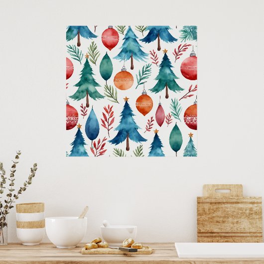 Weihnachtsbaummuster Poster (Küche)