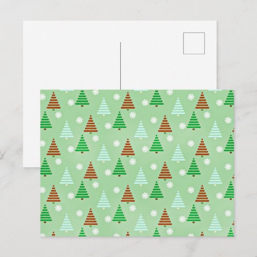 Weihnachtsbaummuster Postkarte (Vorne/Hinten)