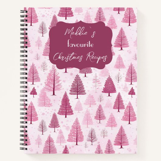 Weihnachtsbaummuster Rezept Notizblock (Vorderseite)