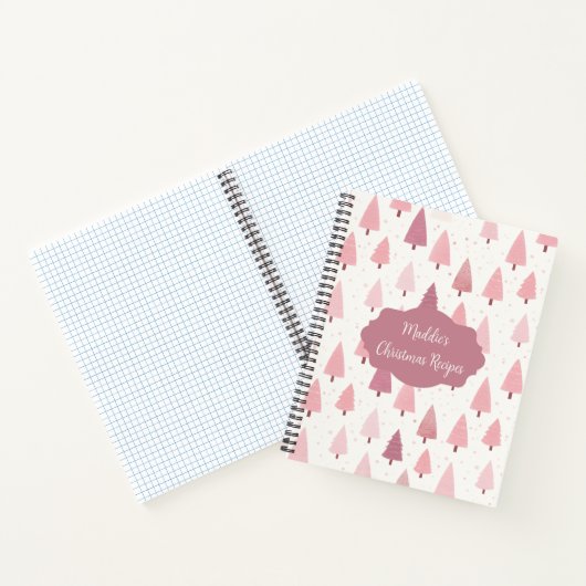 Weihnachtsbaummuster Rezept Notizblock (Innenseite)
