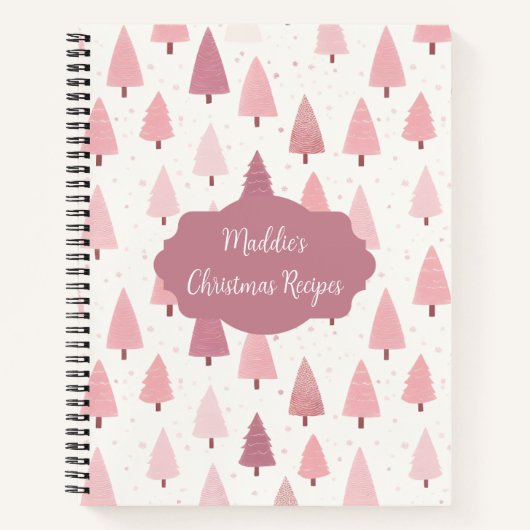 Weihnachtsbaummuster Rezept Notizblock (Vorderseite)