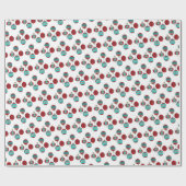 Weihnachtsbaummuster Rot und Türkis Geschenkpapier (Flach)