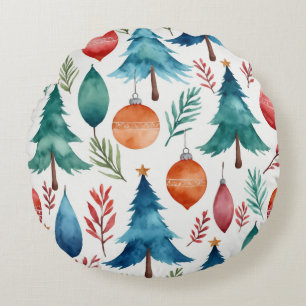 Weihnachtsbaummuster Rundes Kissen