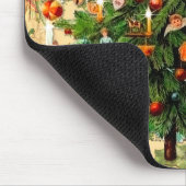 Weihnachtsbaummuster rustikaler Retro Mousepad (Ecke)