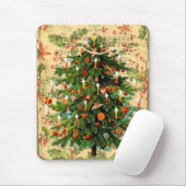 Weihnachtsbaummuster rustikaler Retro Mousepad (Mit Mouse)