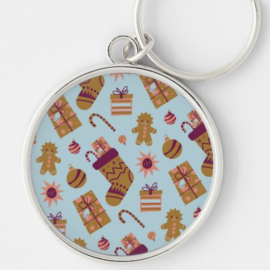 Weihnachtsbaummuster Schlüsselanhänger (Vorne)