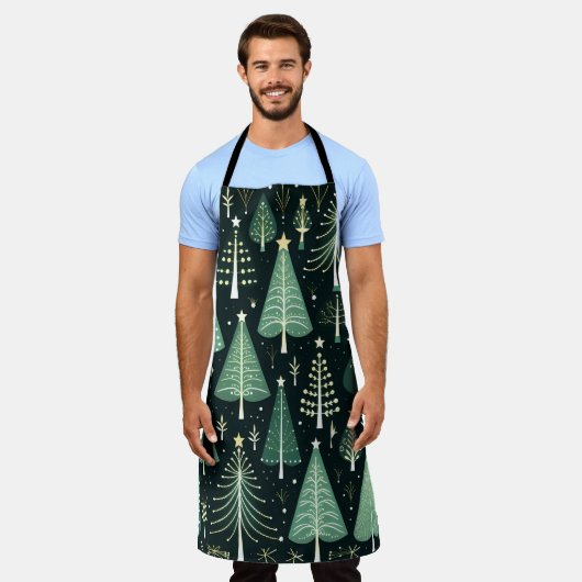Weihnachtsbaummuster Schürze (Getragen)