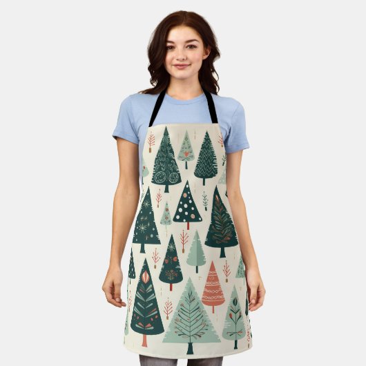 Weihnachtsbaummuster Schürze (Getragen)