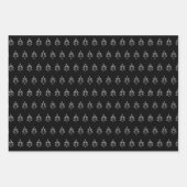 Weihnachtsbaummuster Schwarz-Weiß-Grün Geschenkpapier Set (Vorderseite 2)