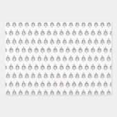 Weihnachtsbaummuster Schwarz-Weiß-Grün Geschenkpapier Set (Vorderseite)