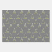 Weihnachtsbaummuster Set von 3 Grau Geschenkpapier Set (Vorderseite 2)