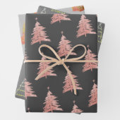 Weihnachtsbaummuster Set von 3 Grau Geschenkpapier Set (Beispiel)