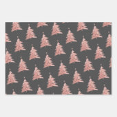 Weihnachtsbaummuster Set von 3 Grau Geschenkpapier Set (Vorderseite)