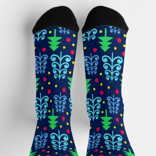 Weihnachtsbaummuster Socken (Oben)