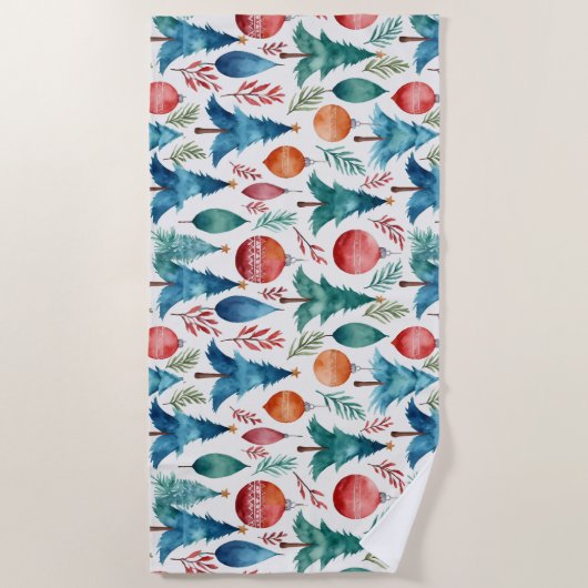 Weihnachtsbaummuster Strandtuch (Vorderseite)