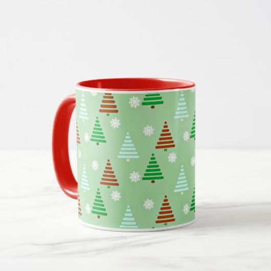 Weihnachtsbaummuster Tasse (Vorderseite Links)