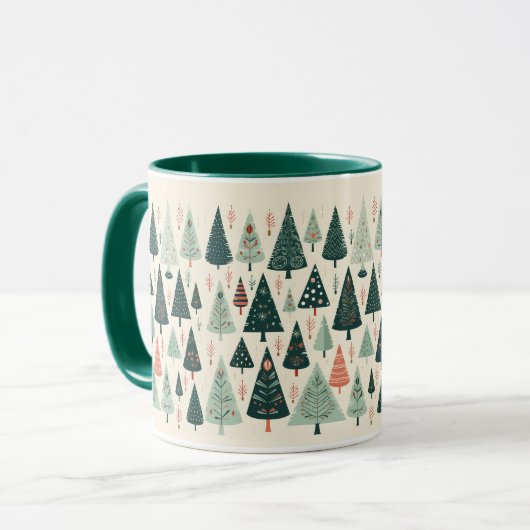 Weihnachtsbaummuster Tasse (Vorderseite Links)