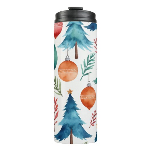 Weihnachtsbaummuster Thermosbecher (Vorderseite)