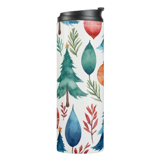 Weihnachtsbaummuster Thermosbecher (Nach links gedreht)