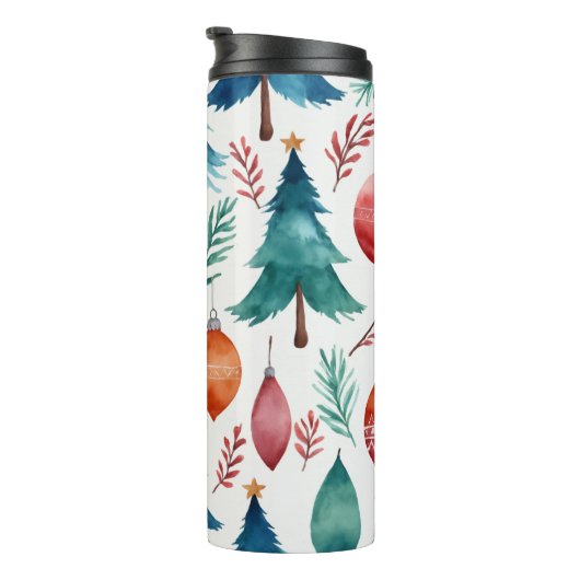 Weihnachtsbaummuster Thermosbecher (Nach rechts gedreht)