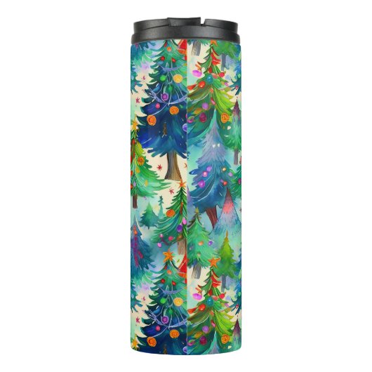 Weihnachtsbaummuster Thermosbecher (Rückseite)