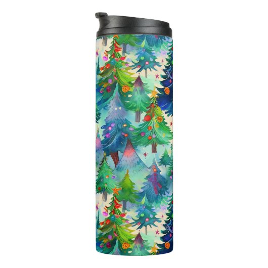 Weihnachtsbaummuster Thermosbecher (Nach rechts gedreht)