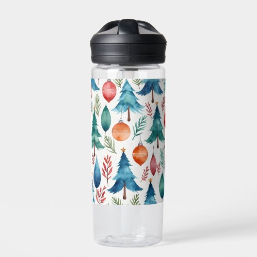 Weihnachtsbaummuster Trinkflasche (Vorderseite)