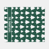 Weihnachtsbaummuster und Text in Grün und Weiß Fleecedecke (Vorderseite (Horizontal))