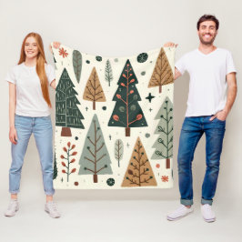 Weihnachtsbaummuster Vintager Urlaub Fleecedecke