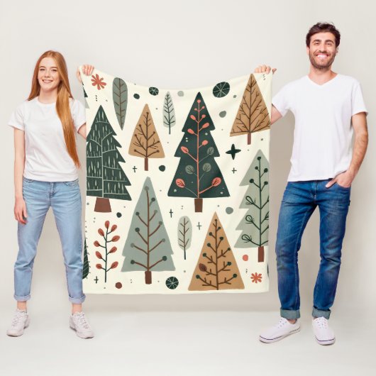 Weihnachtsbaummuster Vintager Urlaub Fleecedecke (Beispiel)