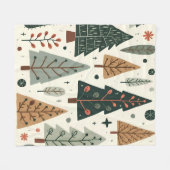 Weihnachtsbaummuster Vintager Urlaub Fleecedecke (Vorderseite (Horizontal))