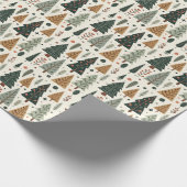 Weihnachtsbaummuster Vintager Urlaub Geschenkpapier (Ecke)