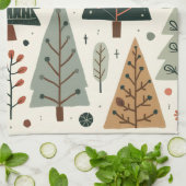 Weihnachtsbaummuster Vintager Urlaub Geschirrtuch (Gefaltet)