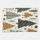 Weihnachtsbaummuster Vintager Urlaub Geschirrtuch (Horizontal)