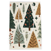 Weihnachtsbaummuster Vintager Urlaub Mittlere Geschenktüte (Rückseite)
