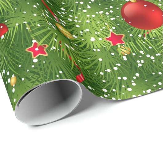 Weihnachtsbaummuster Wrapping Paper Geschenkpapier (Rolleneckpunkt)