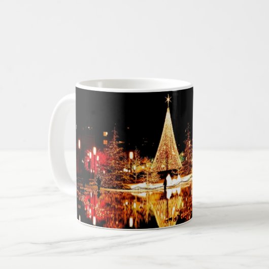 Weihnachtsbaumnachtsbeleuchtung Kaffeetasse (Vorderseite Links)