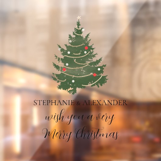 Weihnachtsbaumnamen Frohe Weihnachten Fensteraufkleber (Blatt 2)