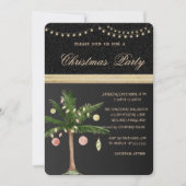 Weihnachtsbaumpalme, Schwarz, Weihnachts-Party Einladung (Vorderseite)