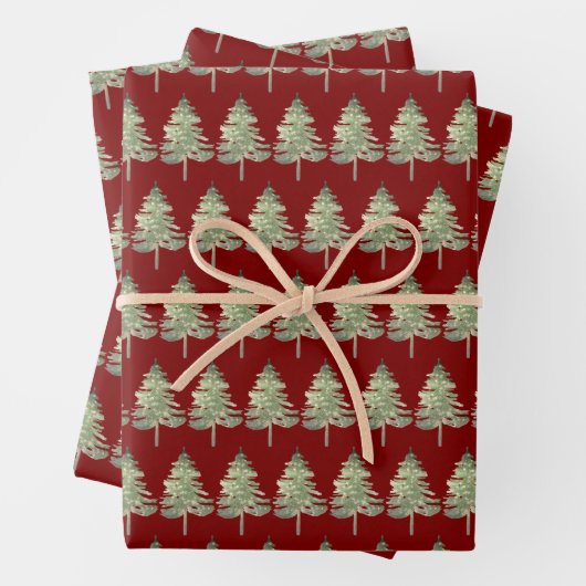 Weihnachtsbaumpapier Geschenkpapier Set (Beispiel)